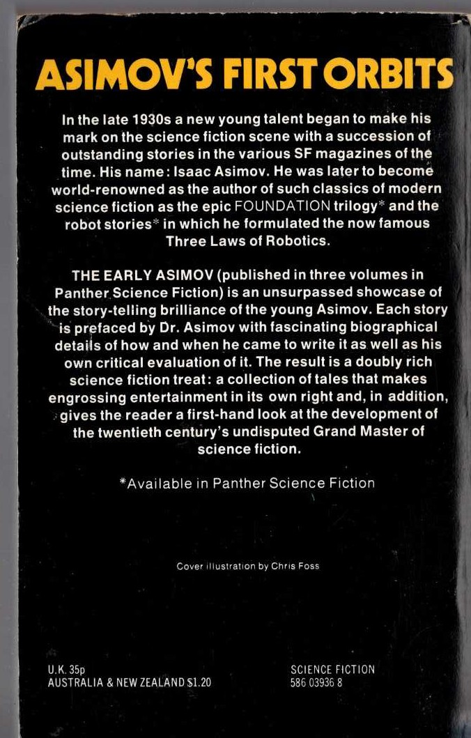 Isaac Asimov  THE EARLY ASIMOV. Volume 2 magnified rear book cover image
