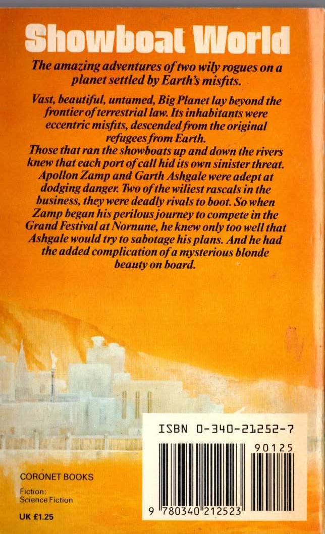 Jack Vance  SHOWBOAT WORLD magnified rear book cover image