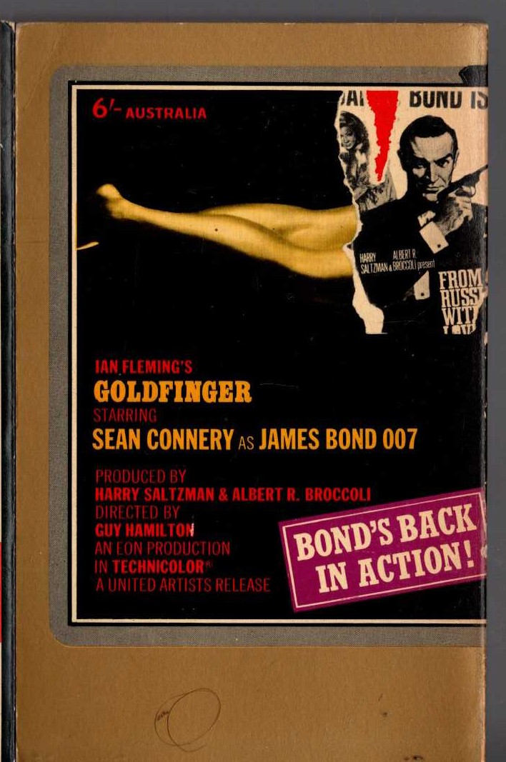 Ian Fleming  GOLDFINGER (Film tie-in) magnified rear book cover image