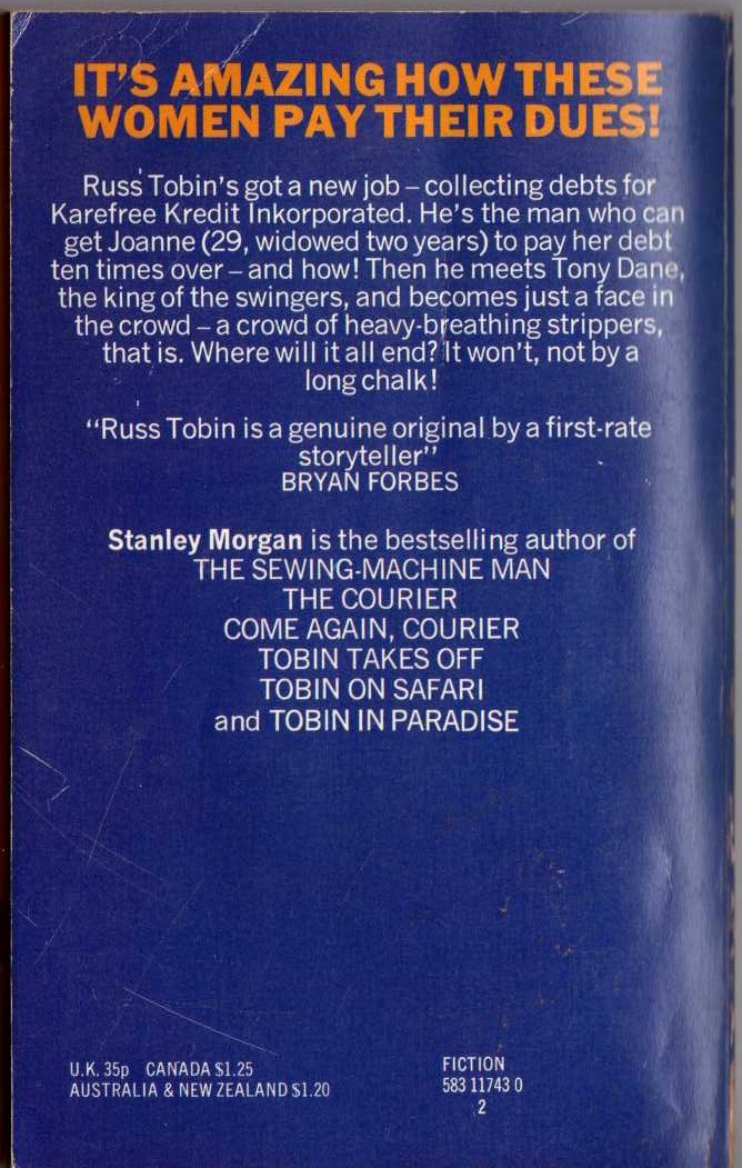 Stanley Morgan  THE DEBT COLLECTOR magnified rear book cover image