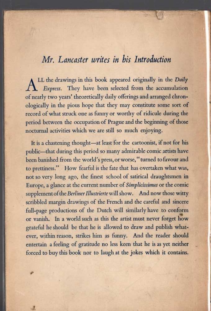 Osbert Lancaster  POCKET CARTOONS magnified rear book cover image