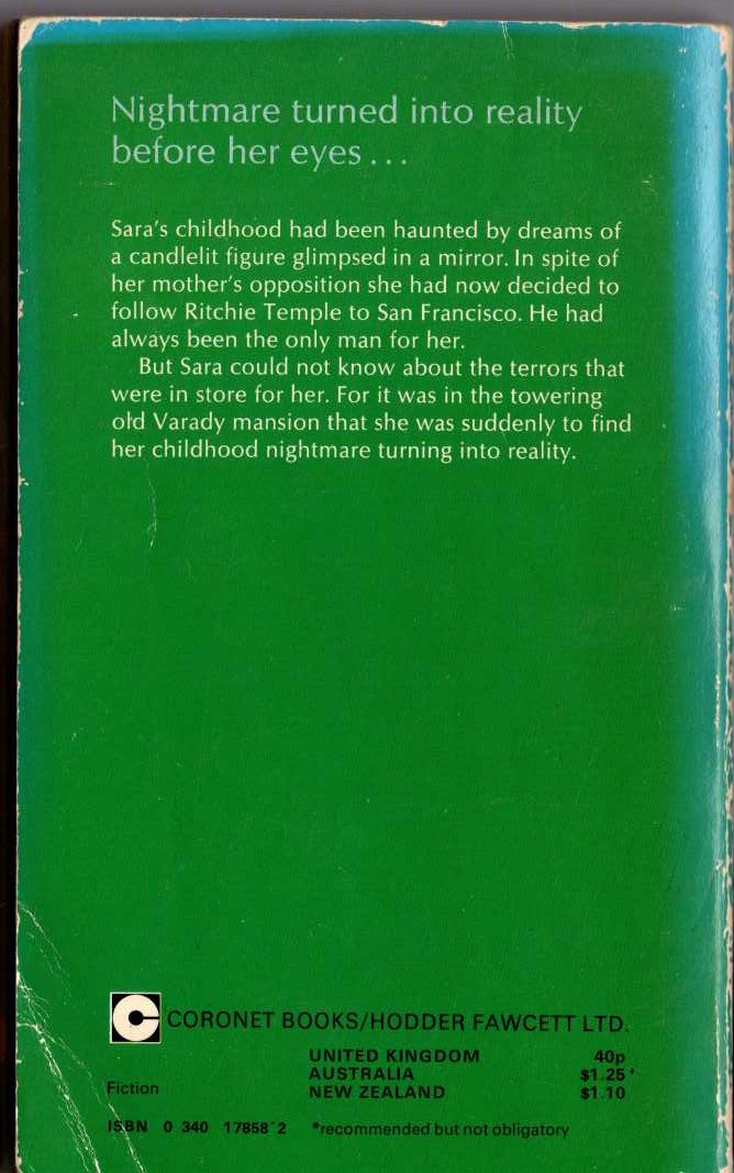 Phyllis Whitney  THE TREMBLING HILLS magnified rear book cover image