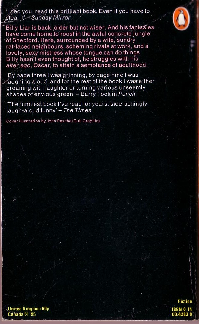 Keith Waterhouse  BILLY LIAR ON THE MOON magnified rear book cover image