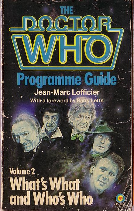 Jean-Marc Lofficier  THE DOCTOR WHO PROGRAMME GUIDE. Volume 2. What's What and Who's Who front book cover image