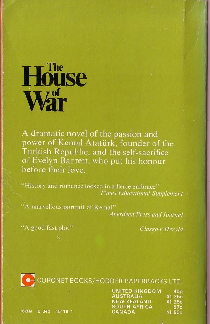 Catherine Gavin  THE HOUSE OF WAR magnified rear book cover image