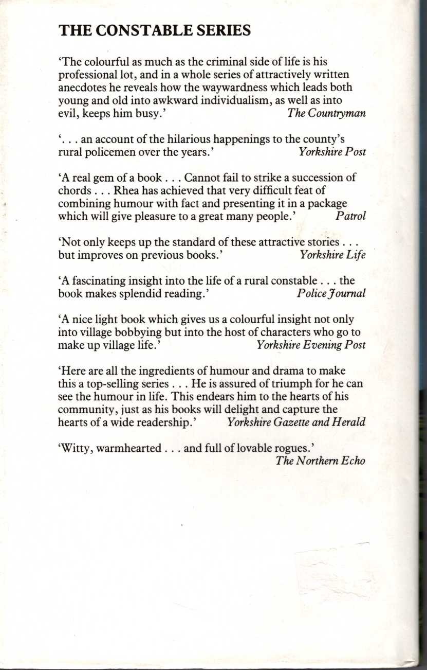 CONSTABLE AT THE DOUBLE: contains: CONSTABLE AROUND THE VILLAGE and CONSTABLE ACROSS THE MOORS magnified rear book cover image