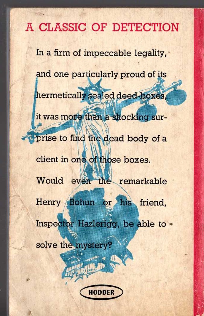 Michael Gilbert  SMALLBONE DECEASED magnified rear book cover image