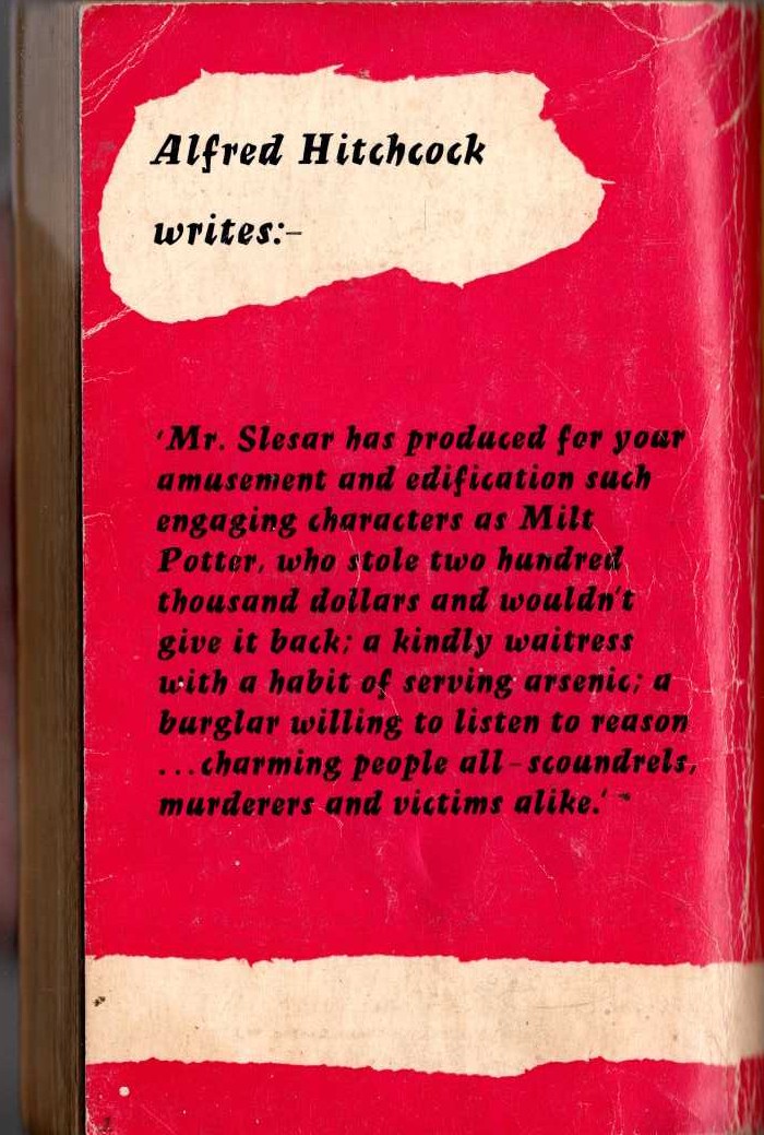 Alfred Hitchcock (introduces) A BOUQUET OF CLEAN CRIMES AND NEAT MURDERS. Stories by Henry Slesar magnified rear book cover image