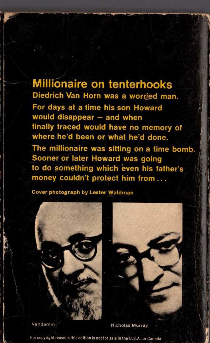 Ellery Queen  TEN DAYS' WONDER magnified rear book cover image