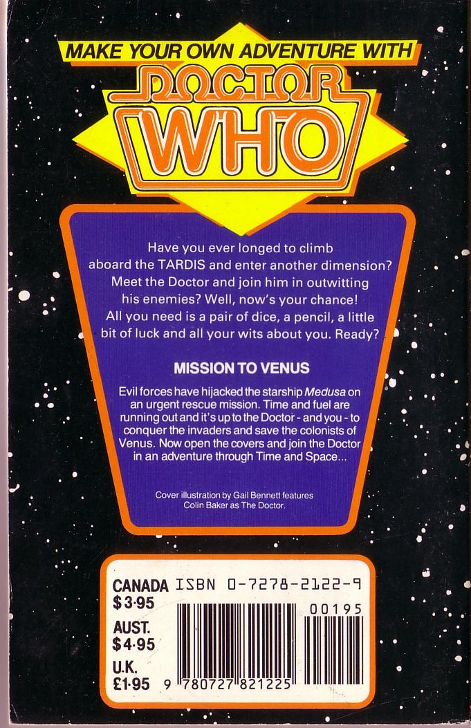 David Martin  DOCTOR WHO: SEARCH FOR THE DOCTOR magnified rear book cover image