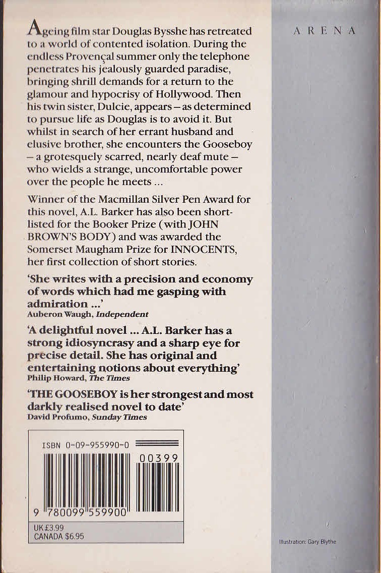 A.L. Barker  THE GOOSEBOY magnified rear book cover image