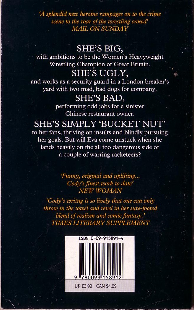 Liza Cody  BUCKET NUT magnified rear book cover image