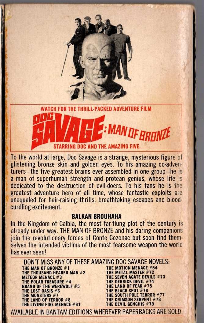 Kenneth Robeson  DOC SAVAGE: THE KING MAKER magnified rear book cover image