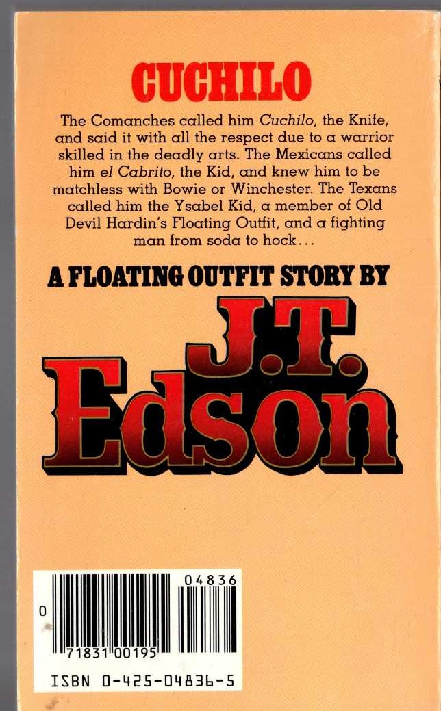J.T. Edson  CUCHILO magnified rear book cover image