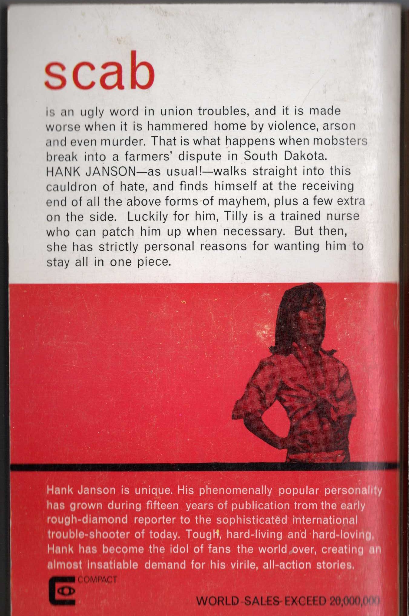 Hank Janson  FURTIVE FLAME magnified rear book cover image