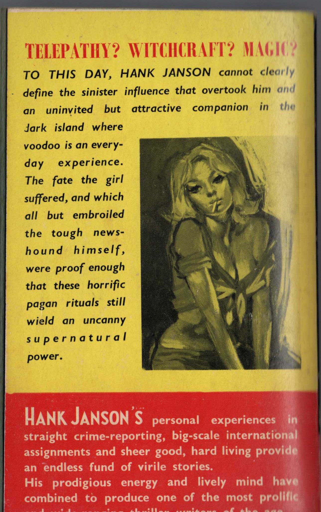Hank Janson  VOODOO VIOLENCE magnified rear book cover image