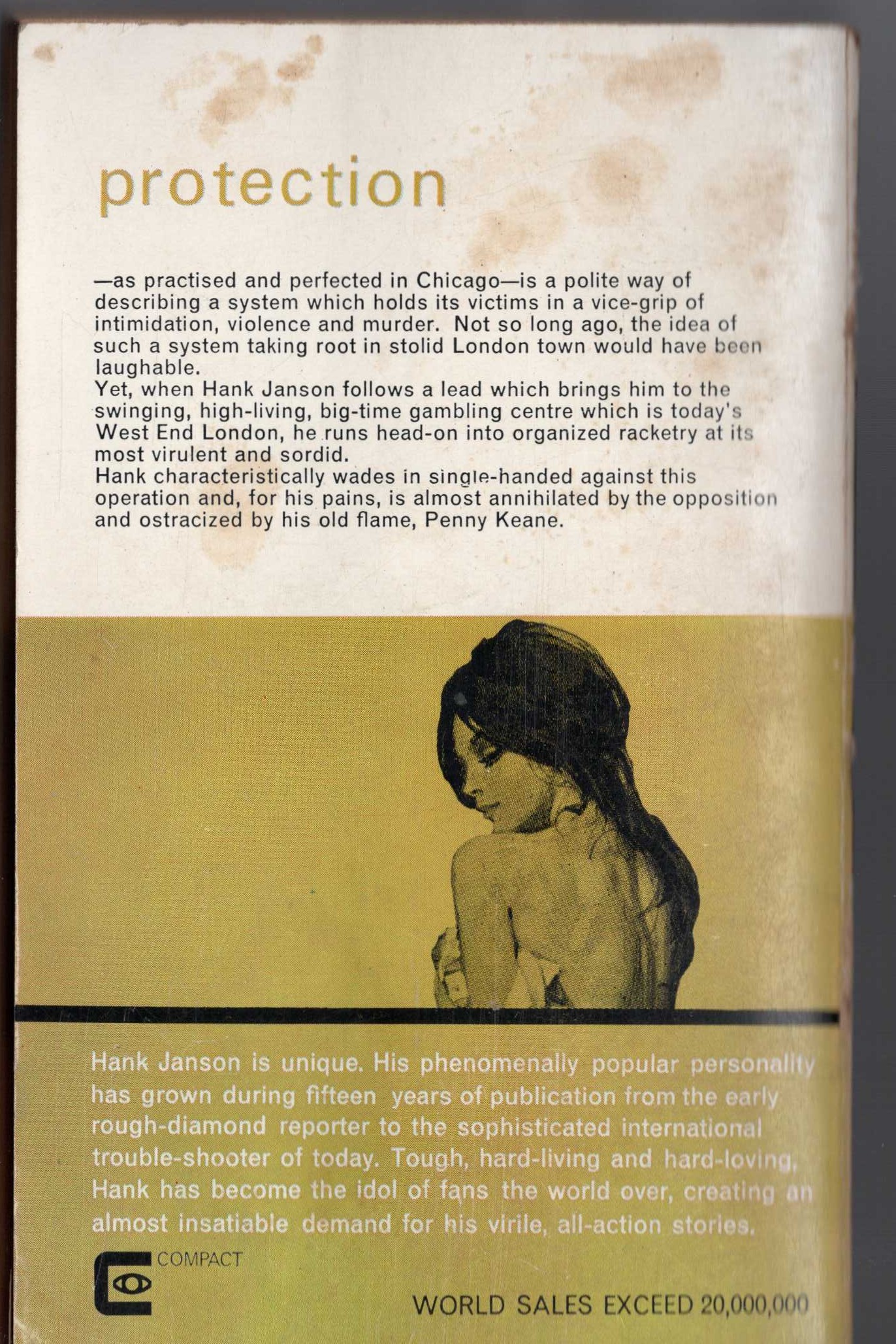 Hank Janson  ZERO TAKES ALL magnified rear book cover image
