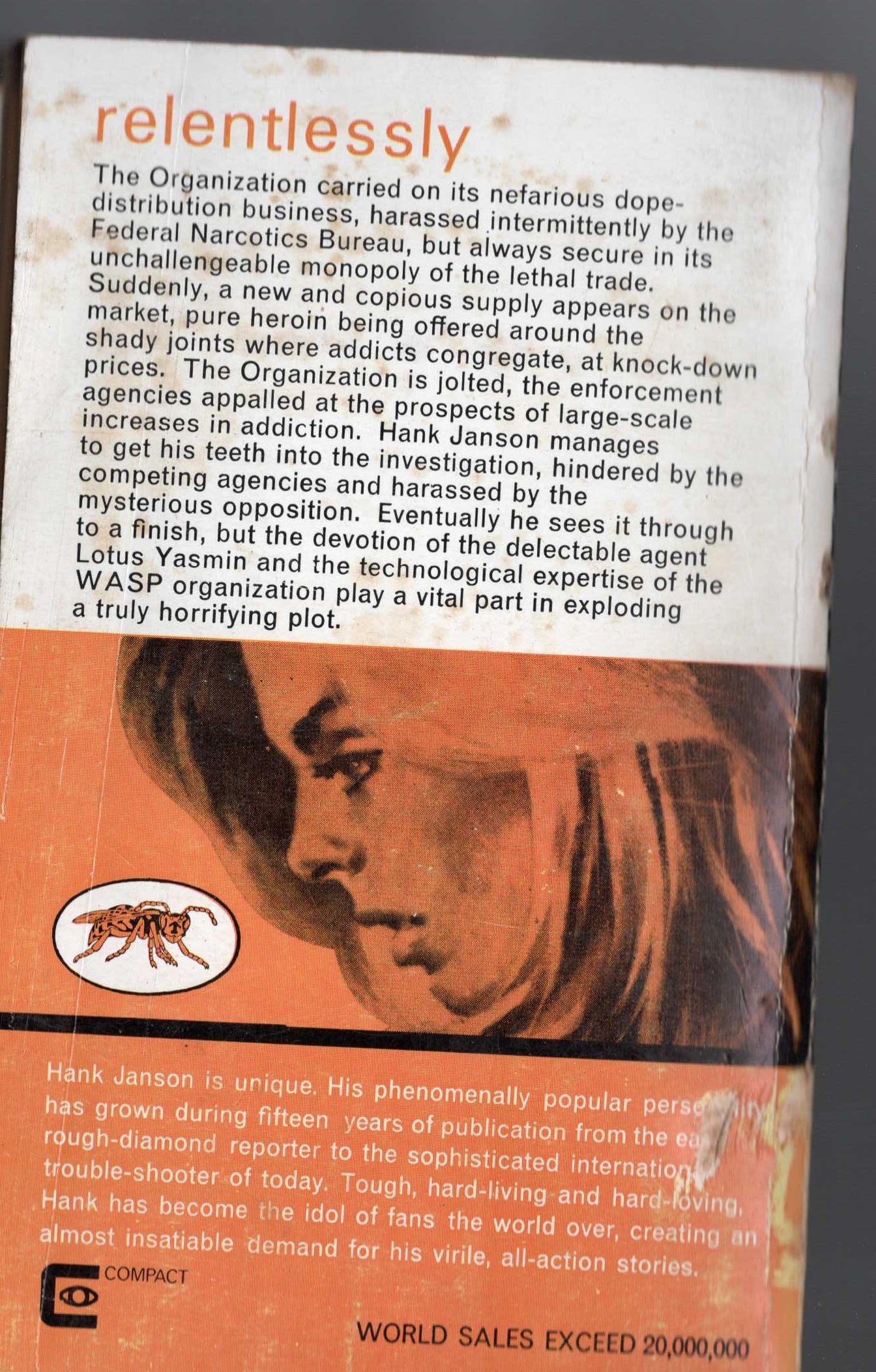 Hank Janson  DEADLY HORSE-RACE magnified rear book cover image