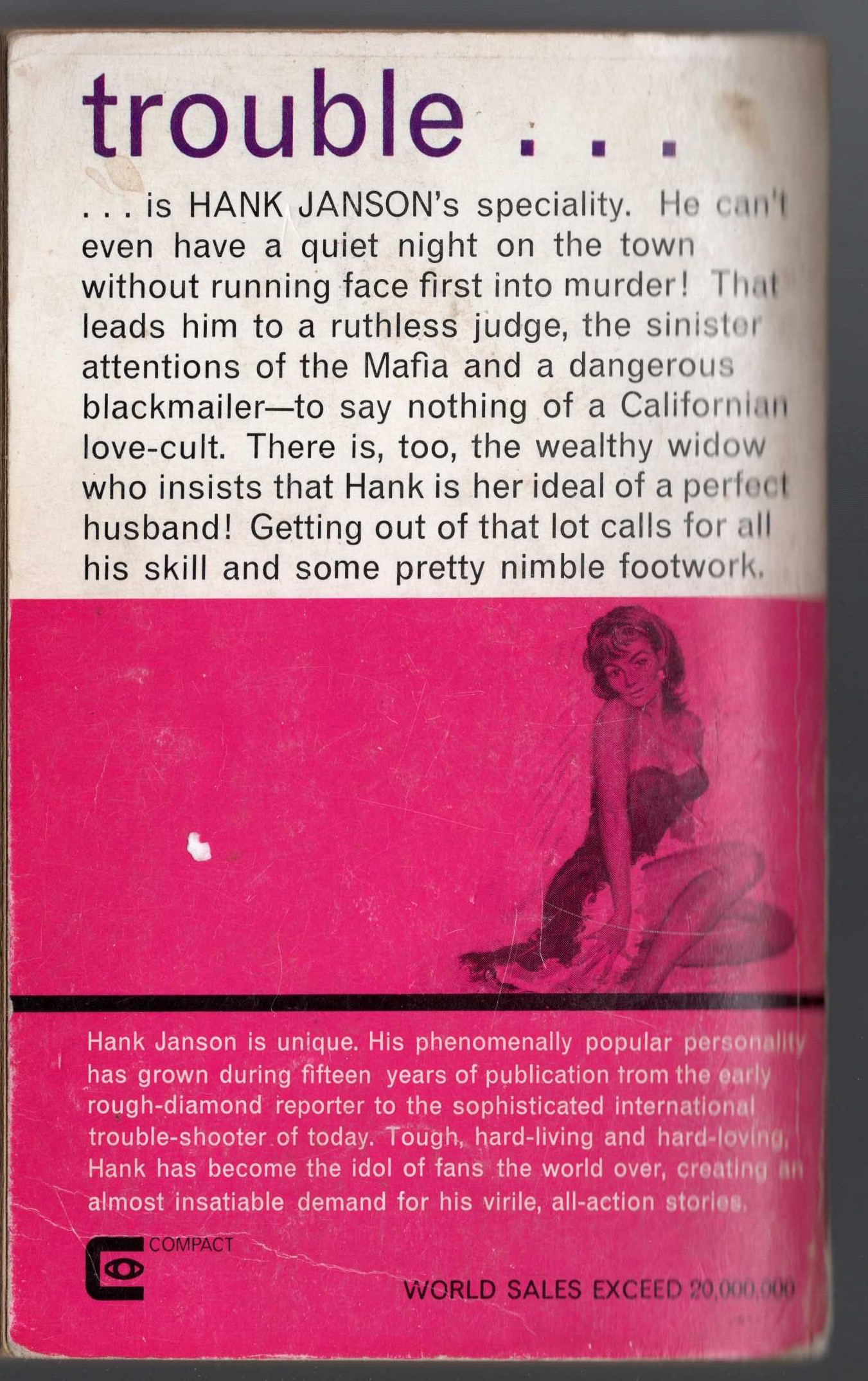 Hank Janson  SWEET TALK magnified rear book cover image
