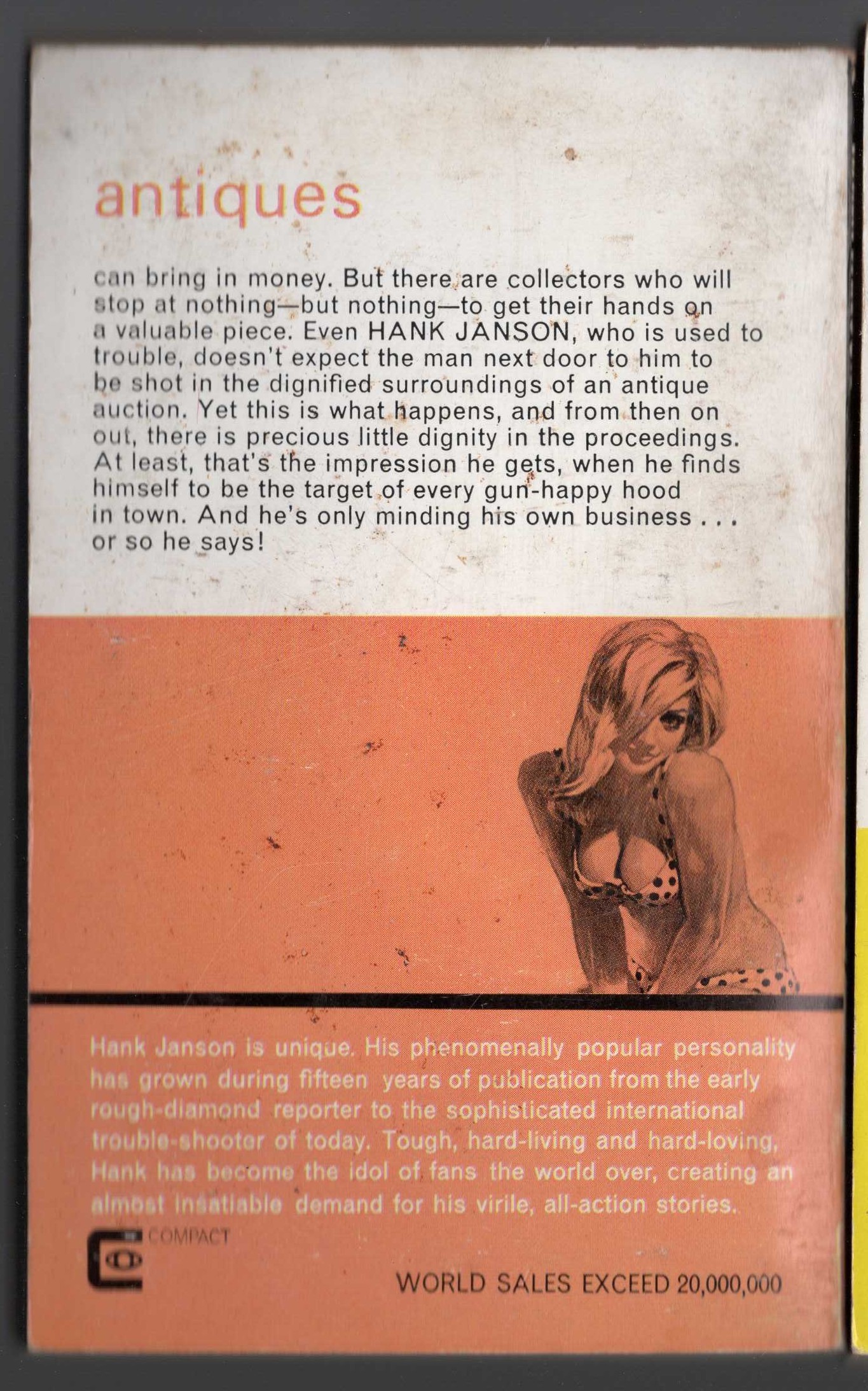 Hank Janson  BID FOR BEAUTY magnified rear book cover image