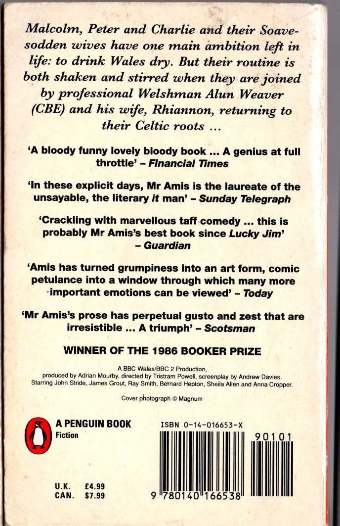 Kingsley Amis  THE OLD DEVILS (BBC TV tie-in) magnified rear book cover image