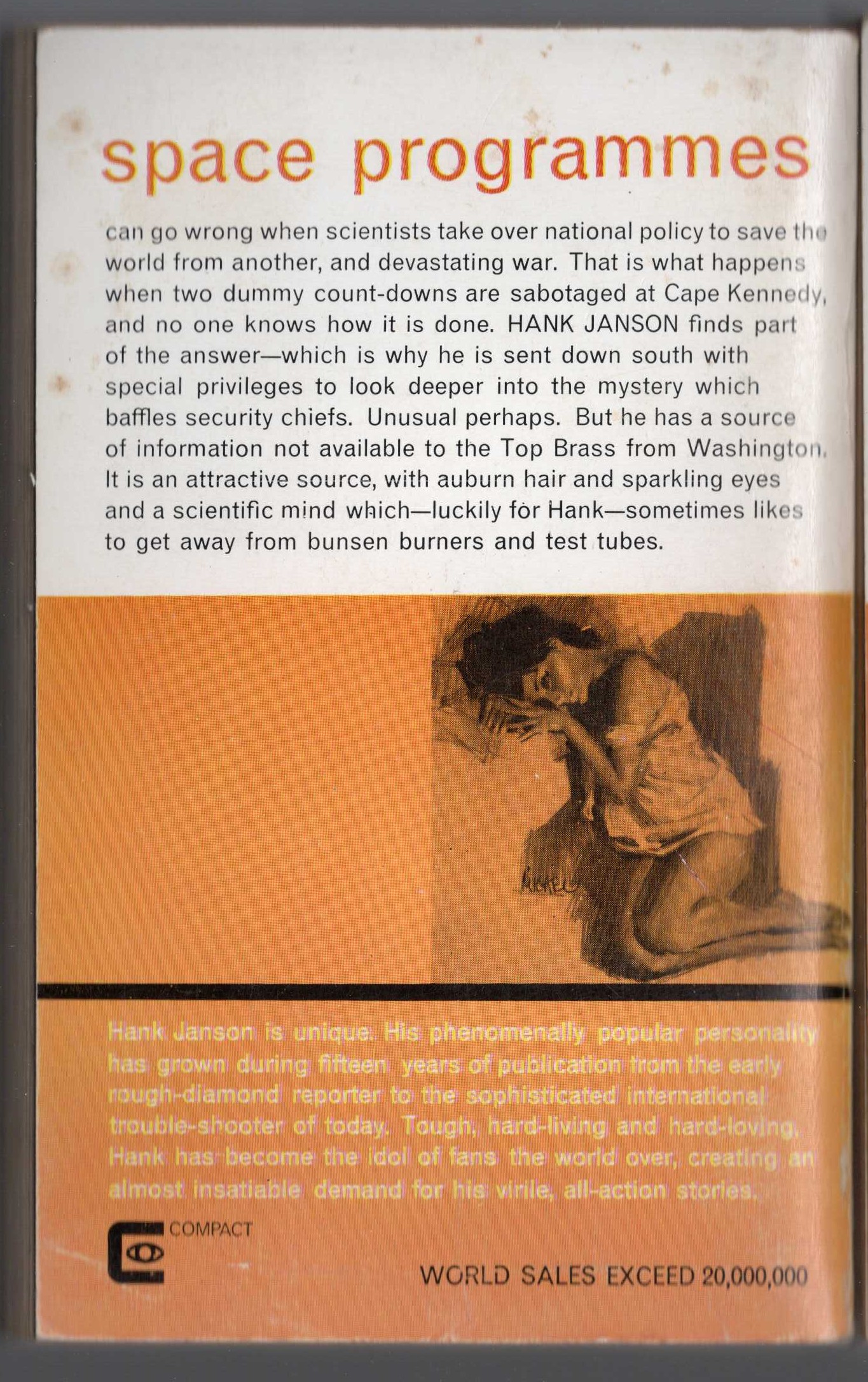 Hank Janson  TAIL STING magnified rear book cover image