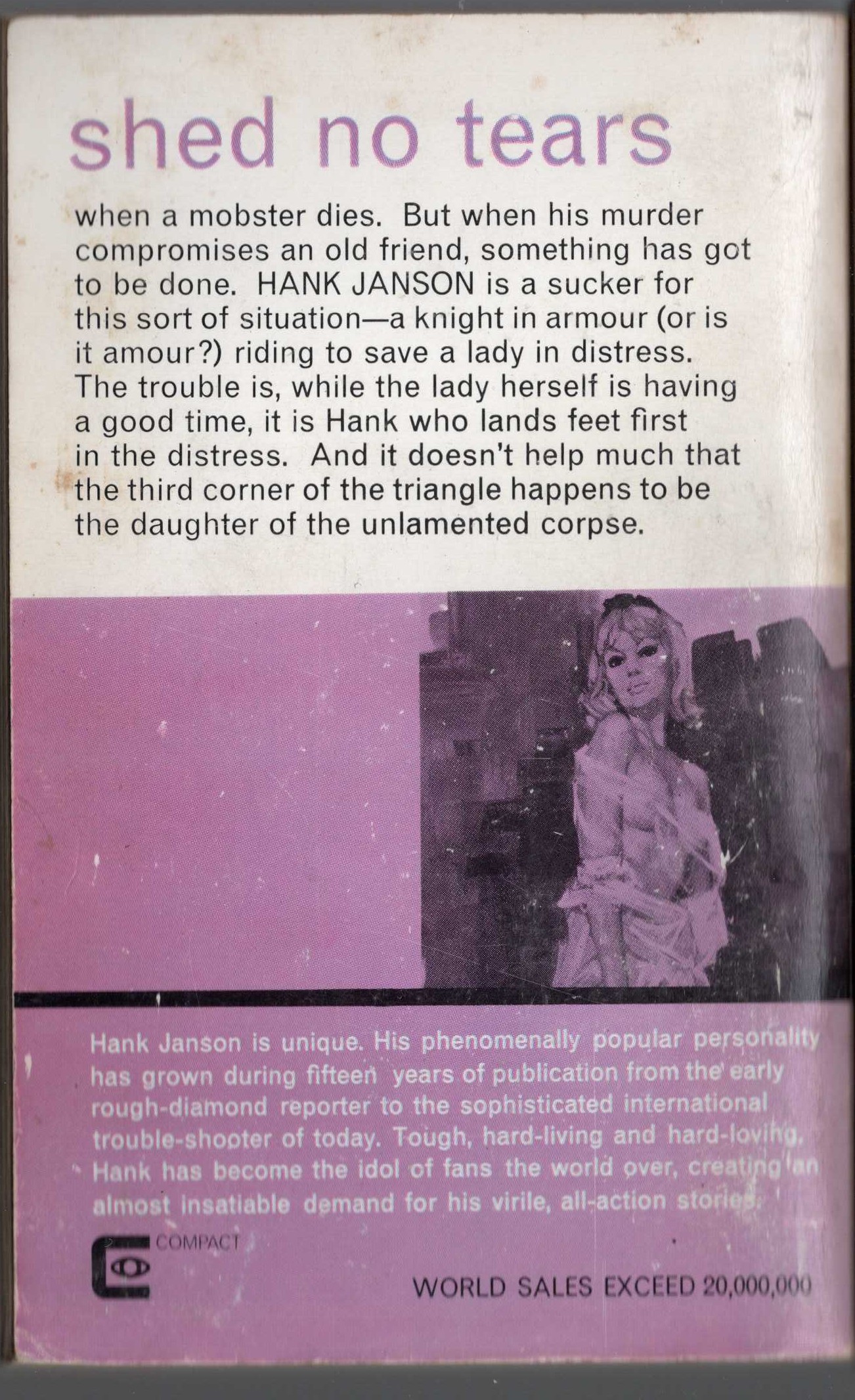 Hank Janson  ROXY BY PROXY magnified rear book cover image