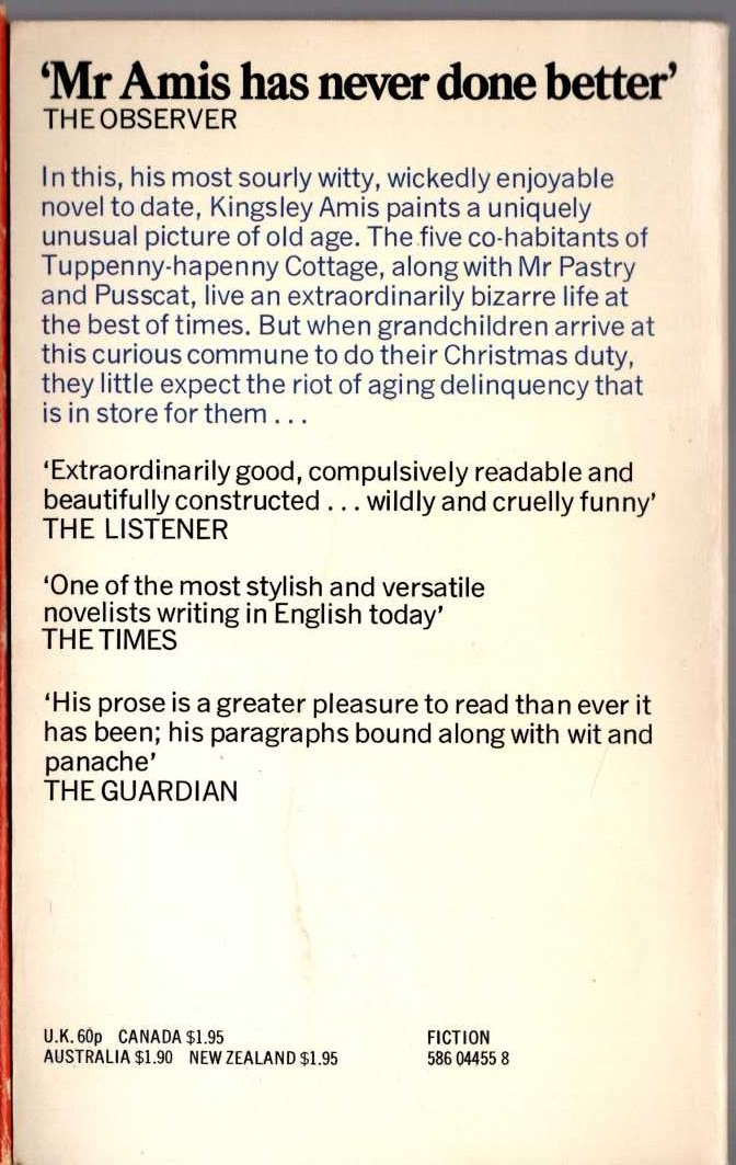 Kingsley Amis  ENDING UP magnified rear book cover image