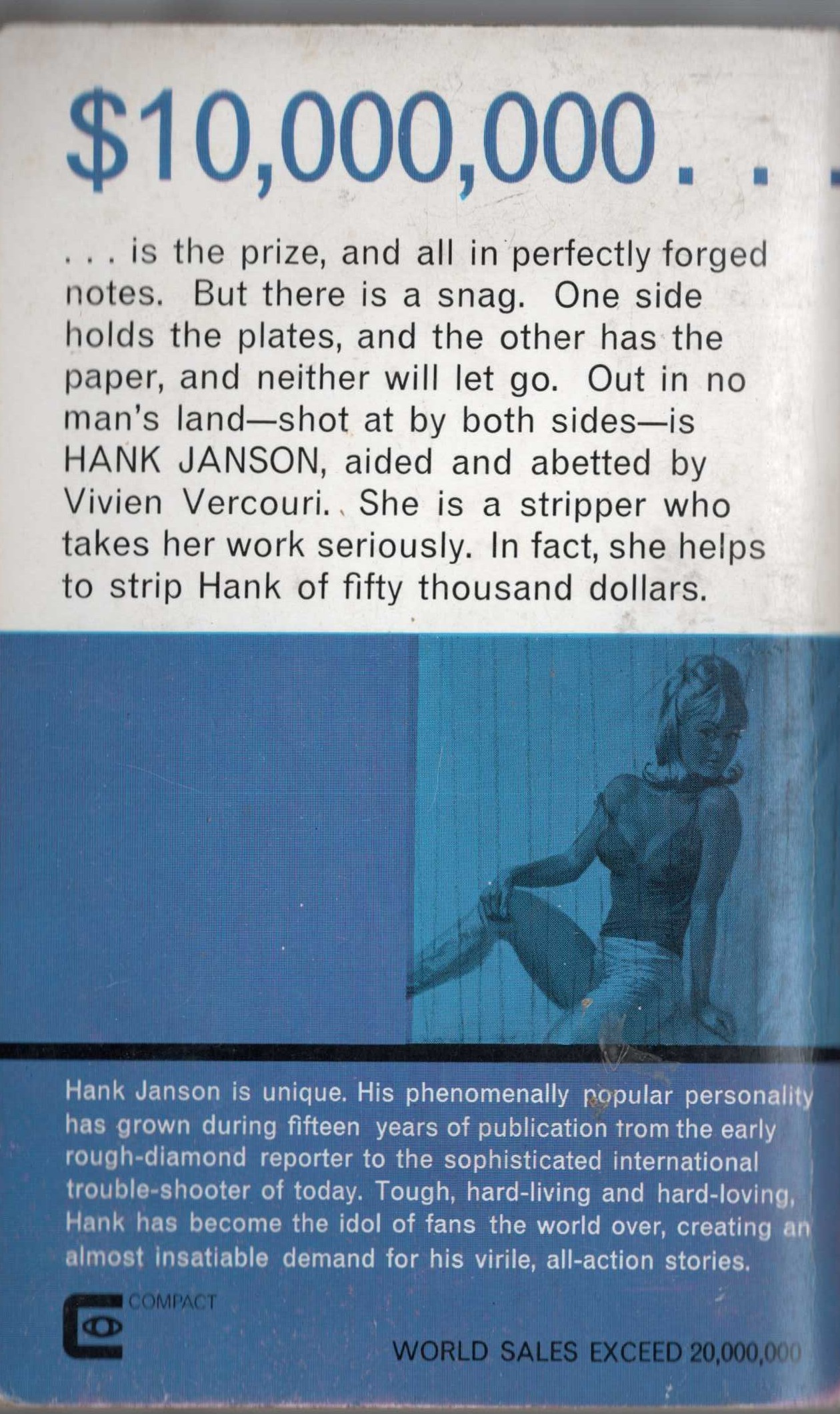 Hank Janson  SAY IT WITH CANDY magnified rear book cover image