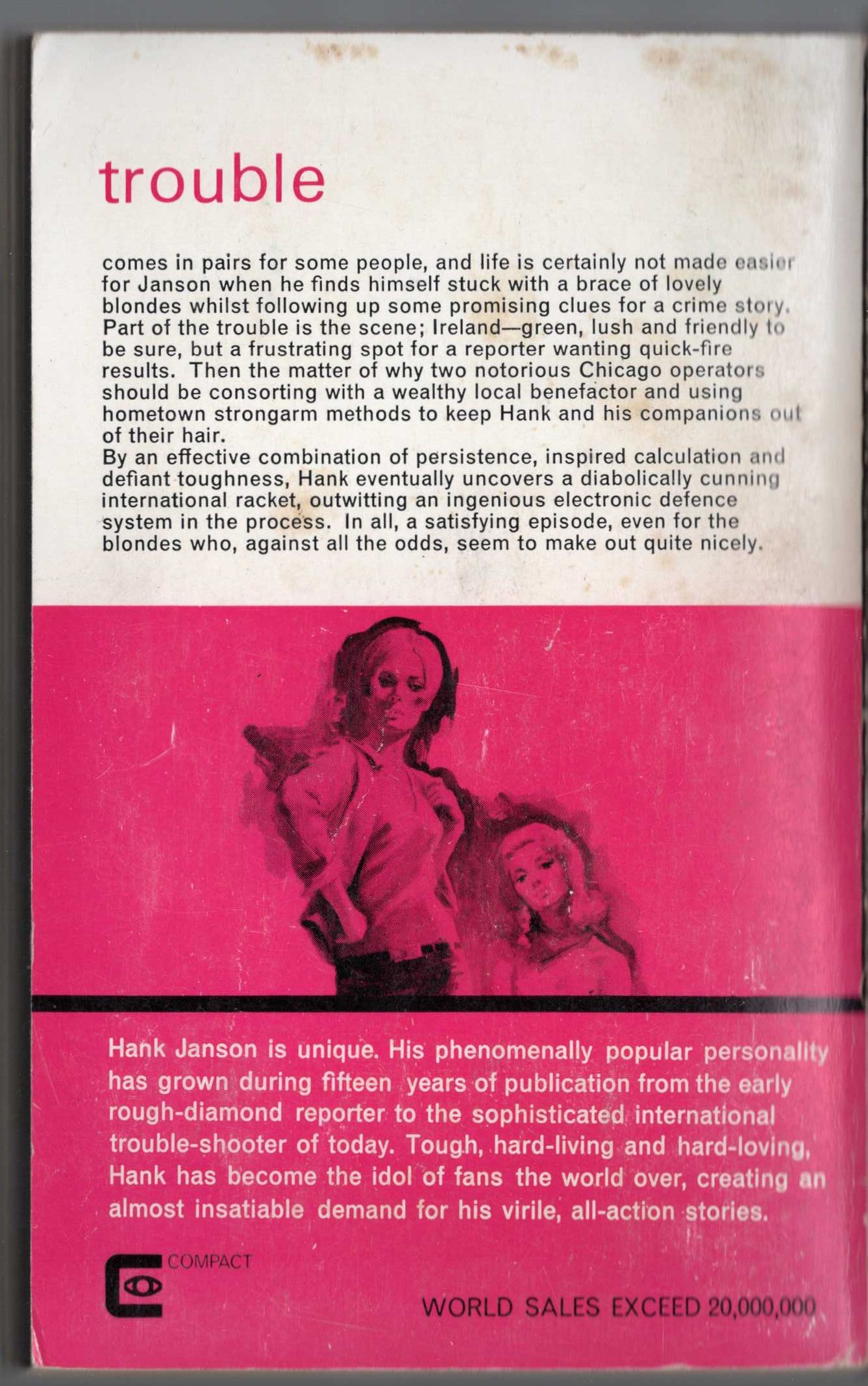 Hank Janson  TAKE TWO BLONDES magnified rear book cover image