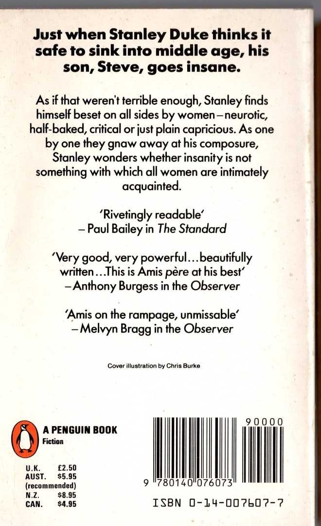 Kingsley Amis  STANLEY AND THE WOMEN magnified rear book cover image