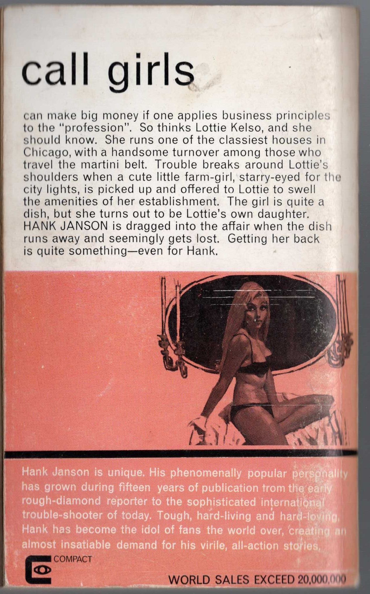 Hank Janson  THE DISH RAN AWAY magnified rear book cover image