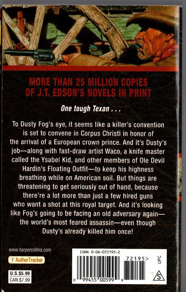 J.T. Edson  TEXAS KILLERS magnified rear book cover image