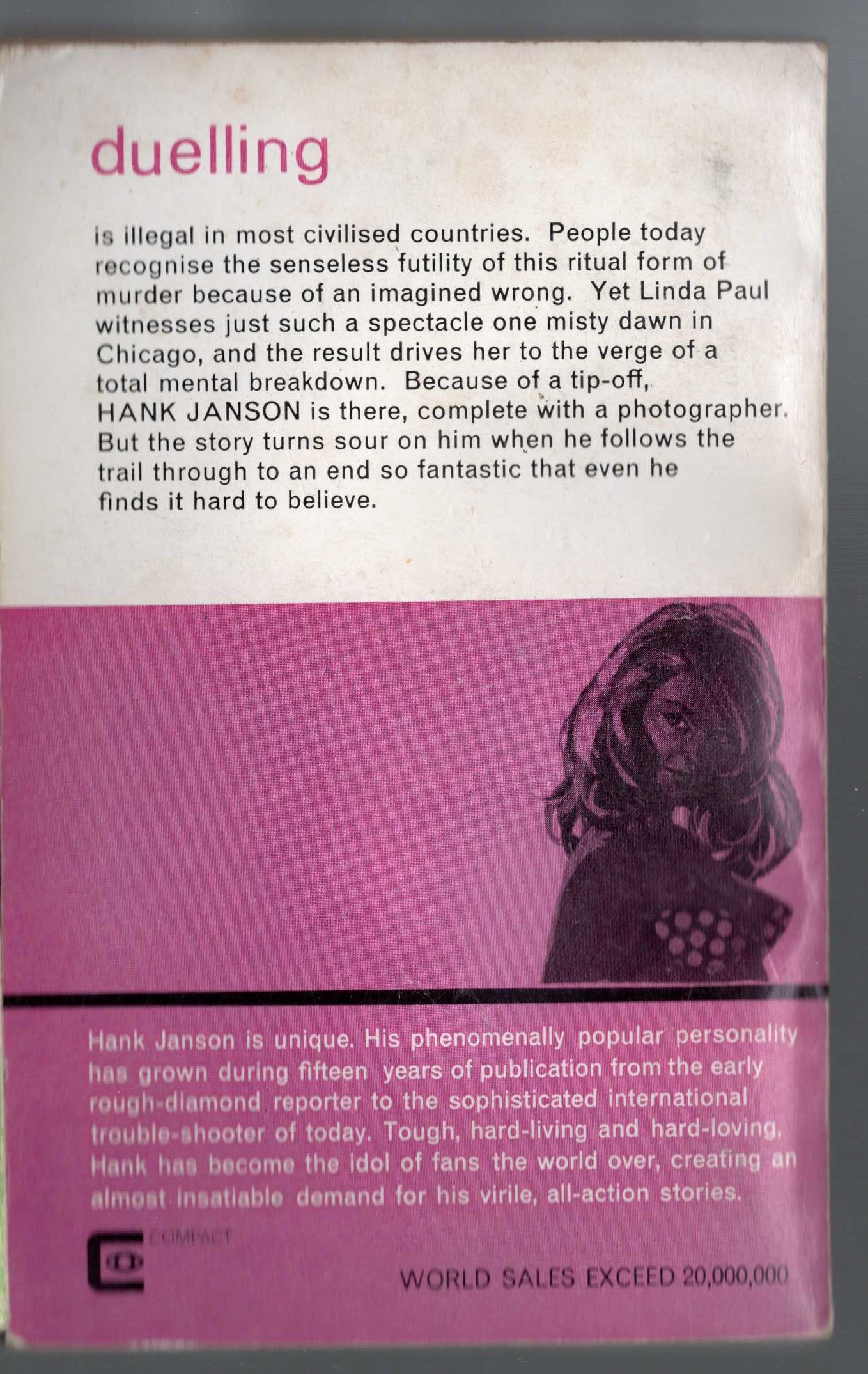 Hank Janson  AVENGING NYMPH magnified rear book cover image