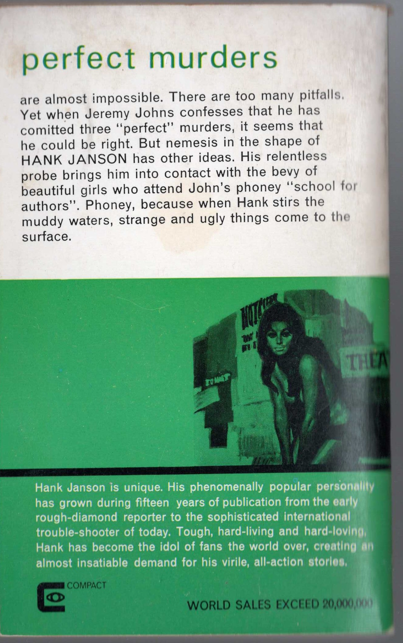 Hank Janson  NEFARIOUS QUEST magnified rear book cover image