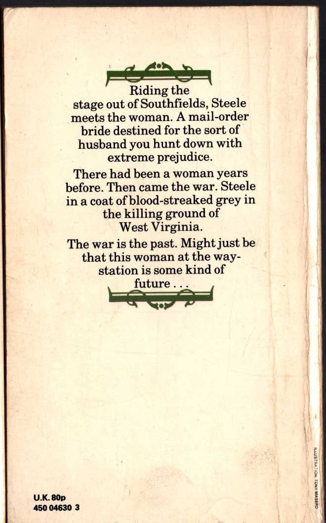 George G. Gilman  ADAM STEELE 25: STEELE'S WAR: THE WOMAN magnified rear book cover image
