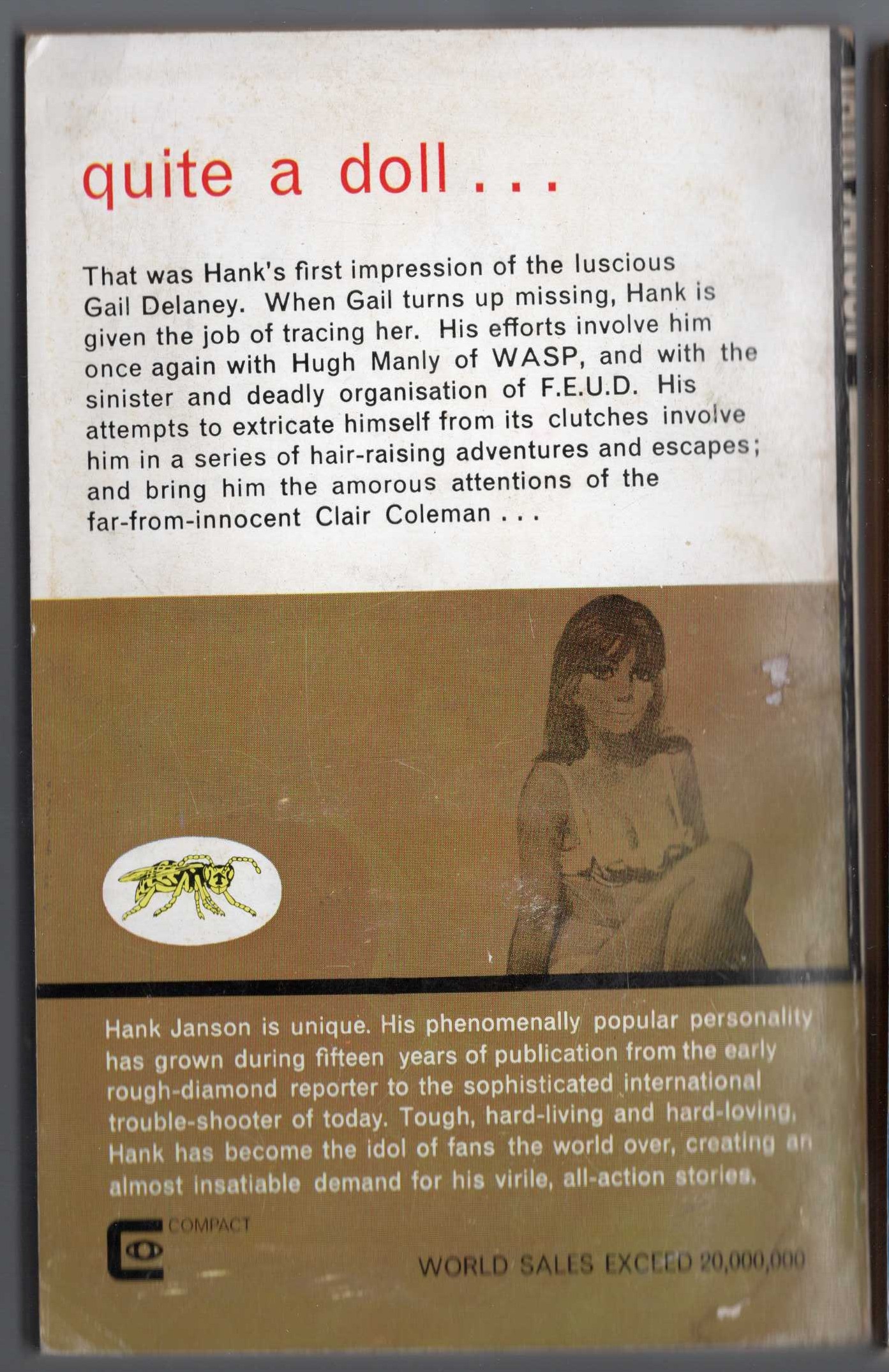 Hank Janson  F.E.U.D. [FEUD] magnified rear book cover image