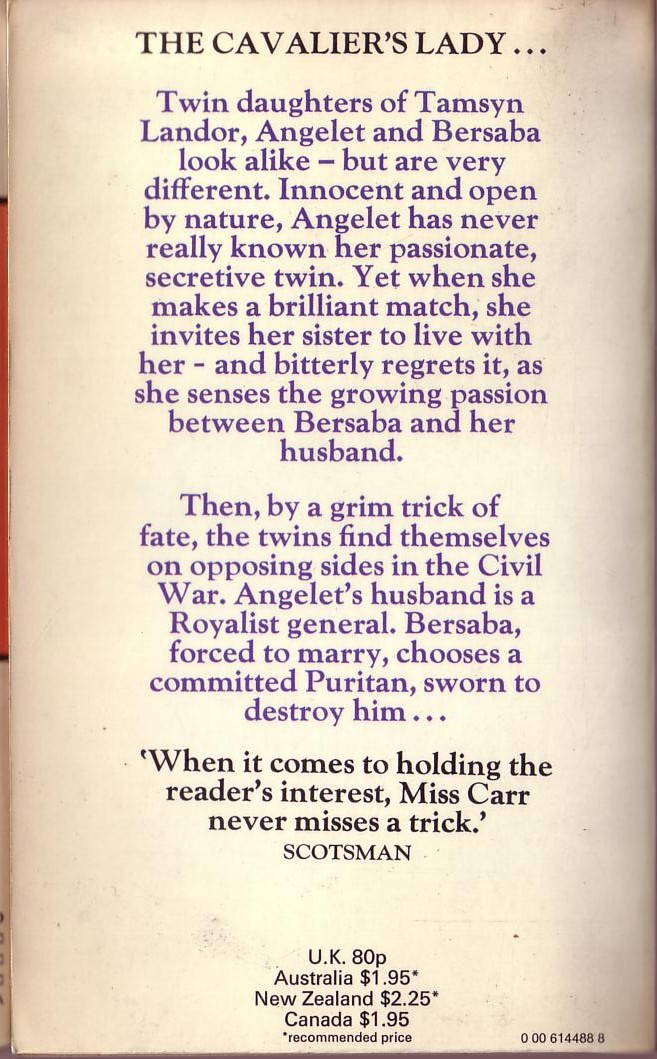 Philippa Carr  SARABAND FOR TWO SISTERS magnified rear book cover image