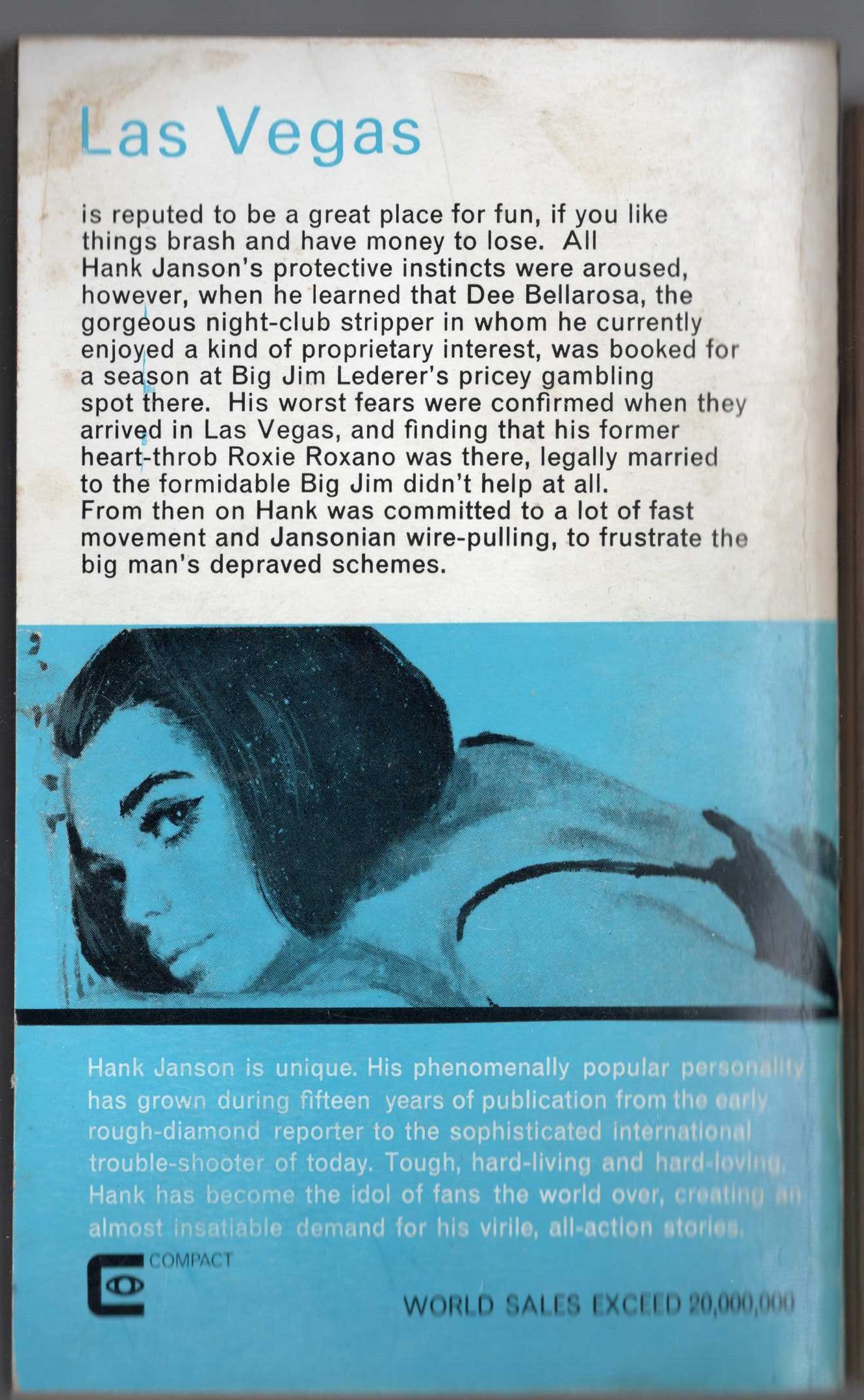 Hank Janson  CASINO STRIP magnified rear book cover image