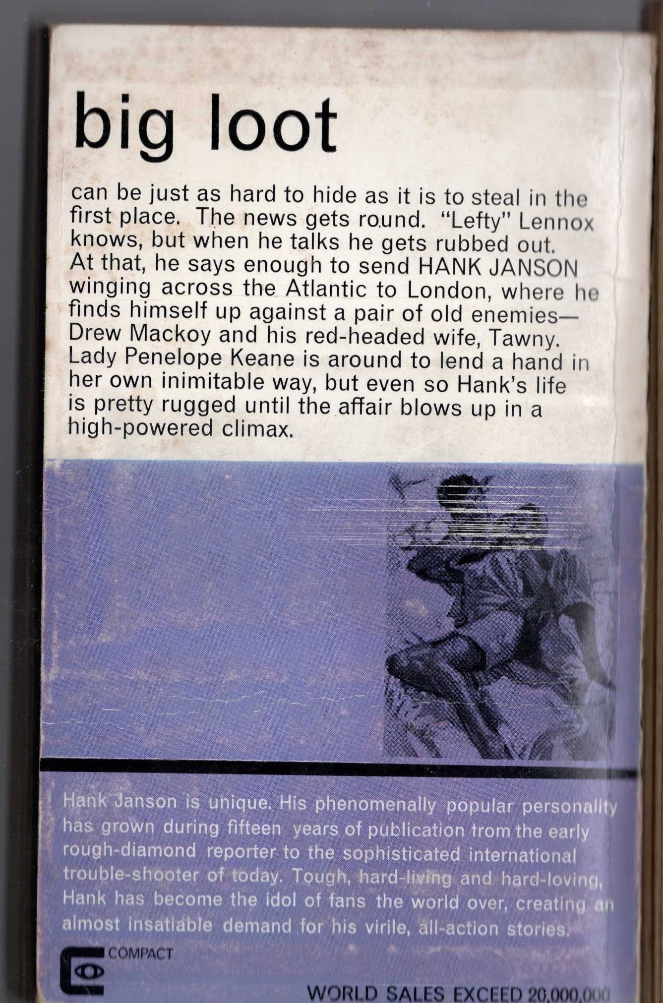 Hank Janson  THAT BRAIN AGAIN magnified rear book cover image