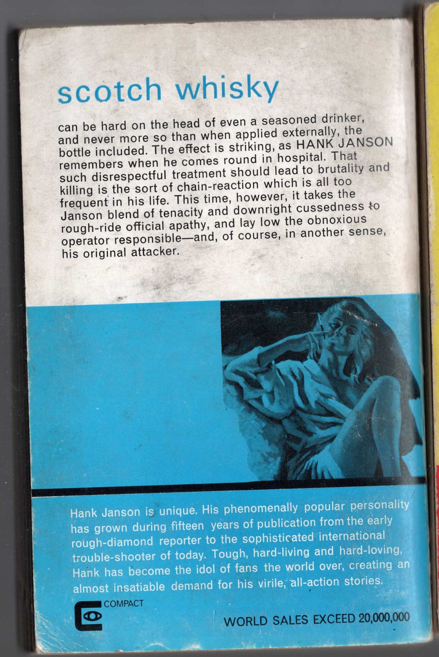 Hank Janson  LIQUOR IS QUICKER magnified rear book cover image