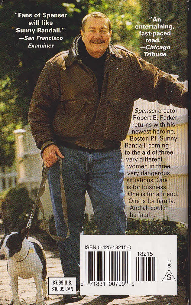 Robert B. Parker  PERISH TWICE magnified rear book cover image