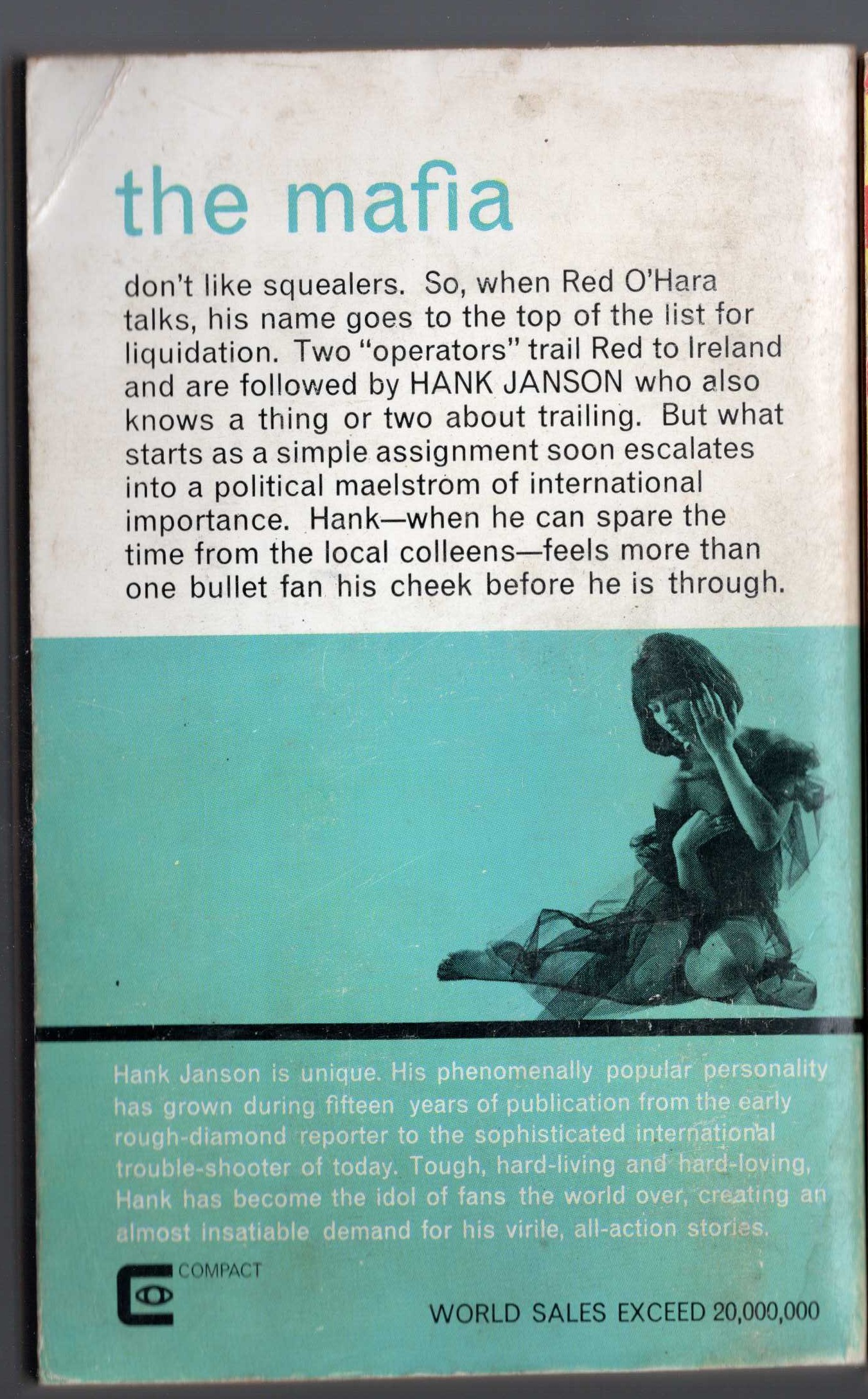 Hank Janson  ESCALATION magnified rear book cover image
