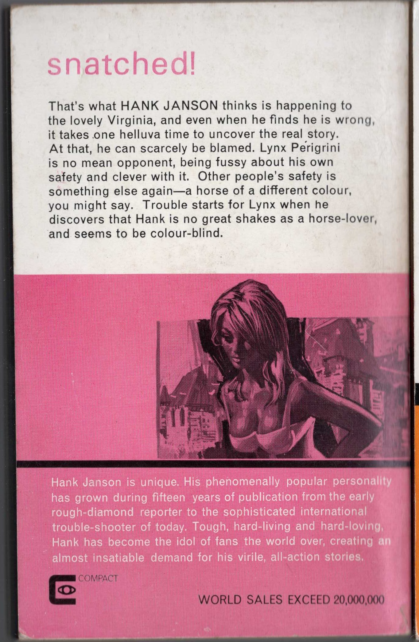 Hank Janson  WILD GIRL magnified rear book cover image