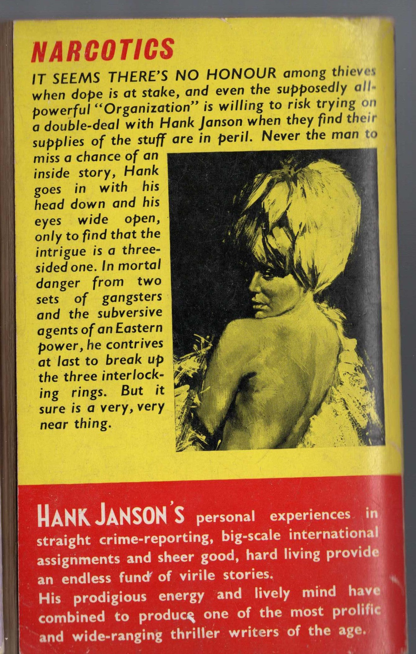Hank Janson  DEPRAVITY magnified rear book cover image