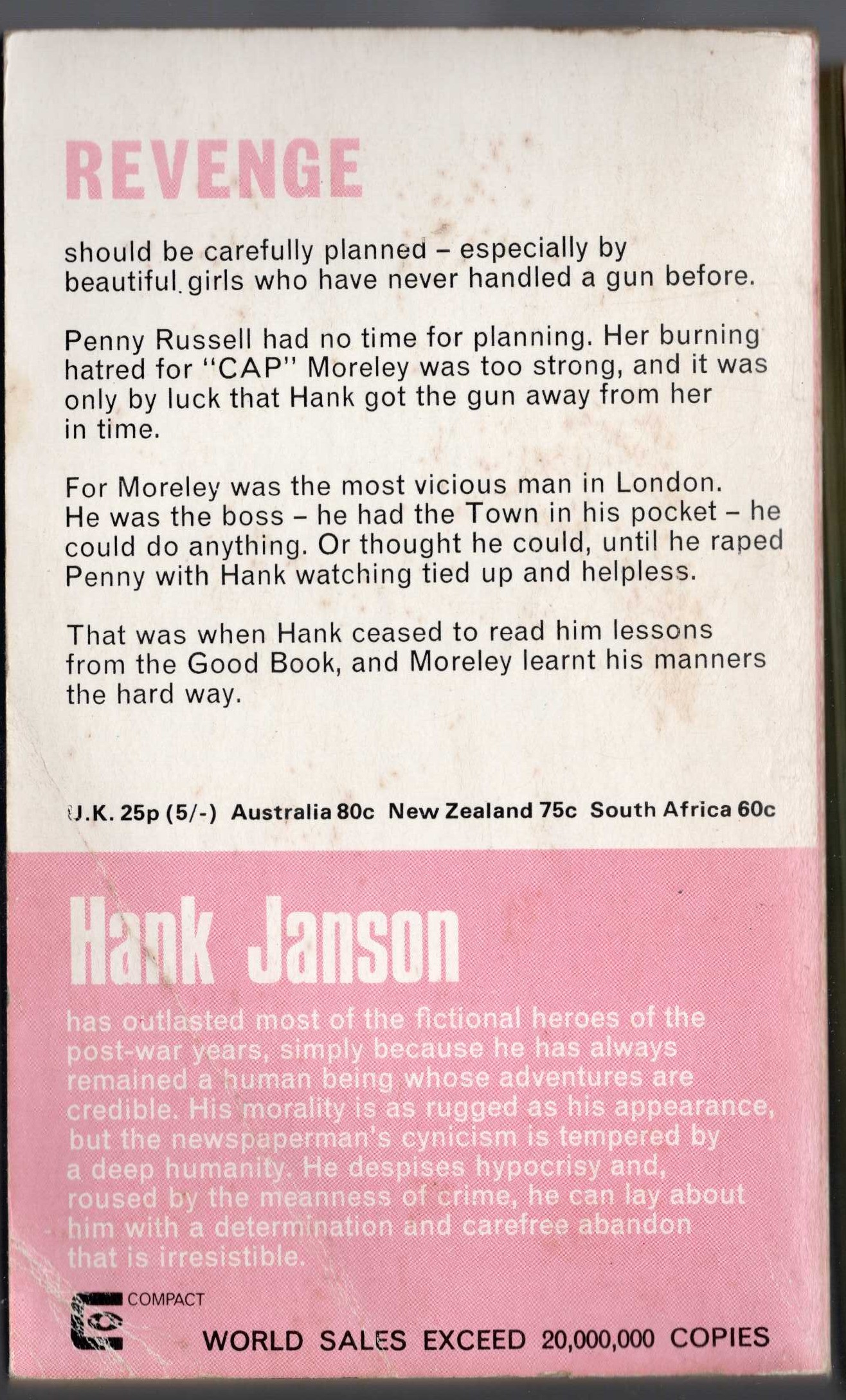 Hank Janson  GRASS WIDOW magnified rear book cover image