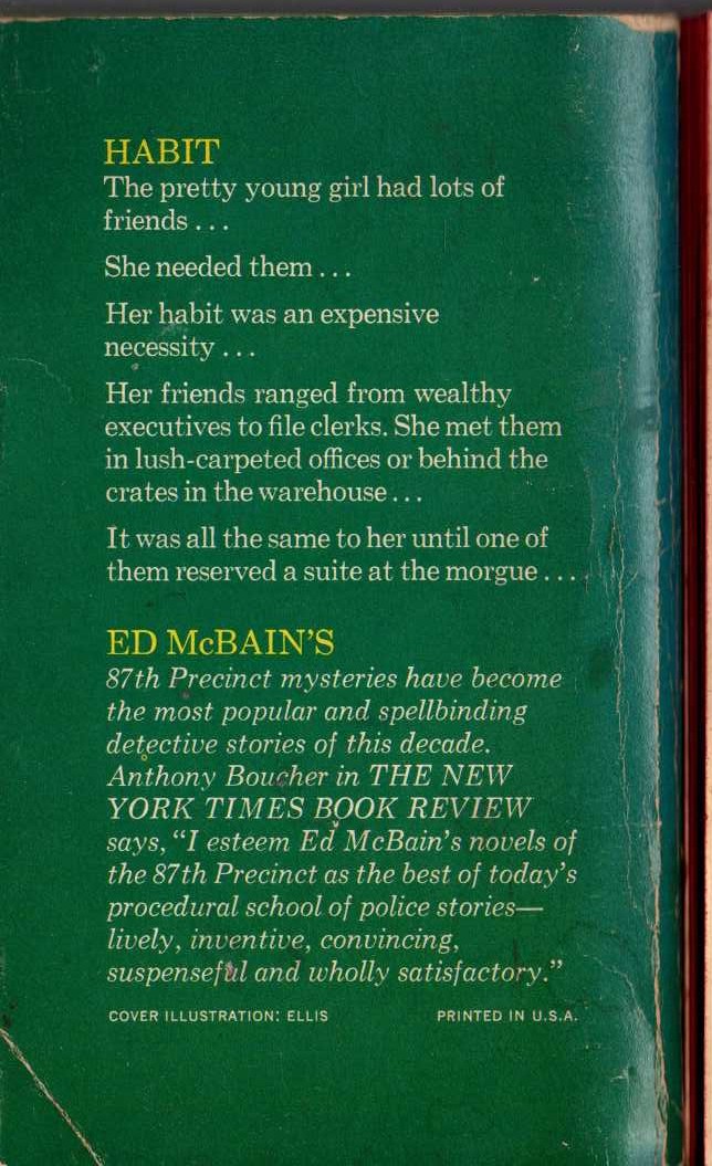 Ed McBain  THE PUSHER magnified rear book cover image
