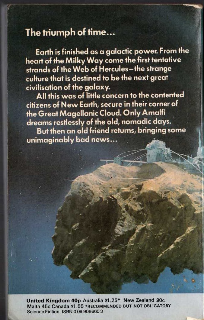 James Blish  A CLASH OF CYMBALS magnified rear book cover image