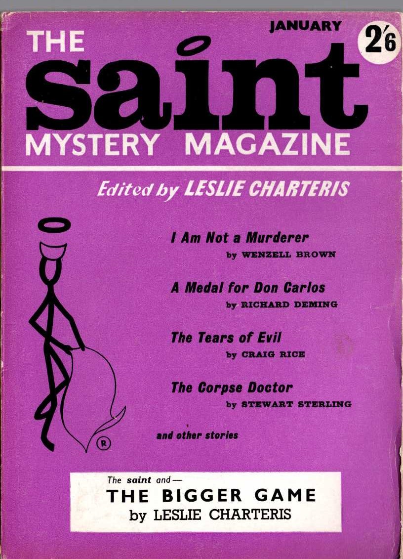 Leslie Charteris (edits) THE SAINT MYSTERY MAGAZINE. January 1962 front book cover image