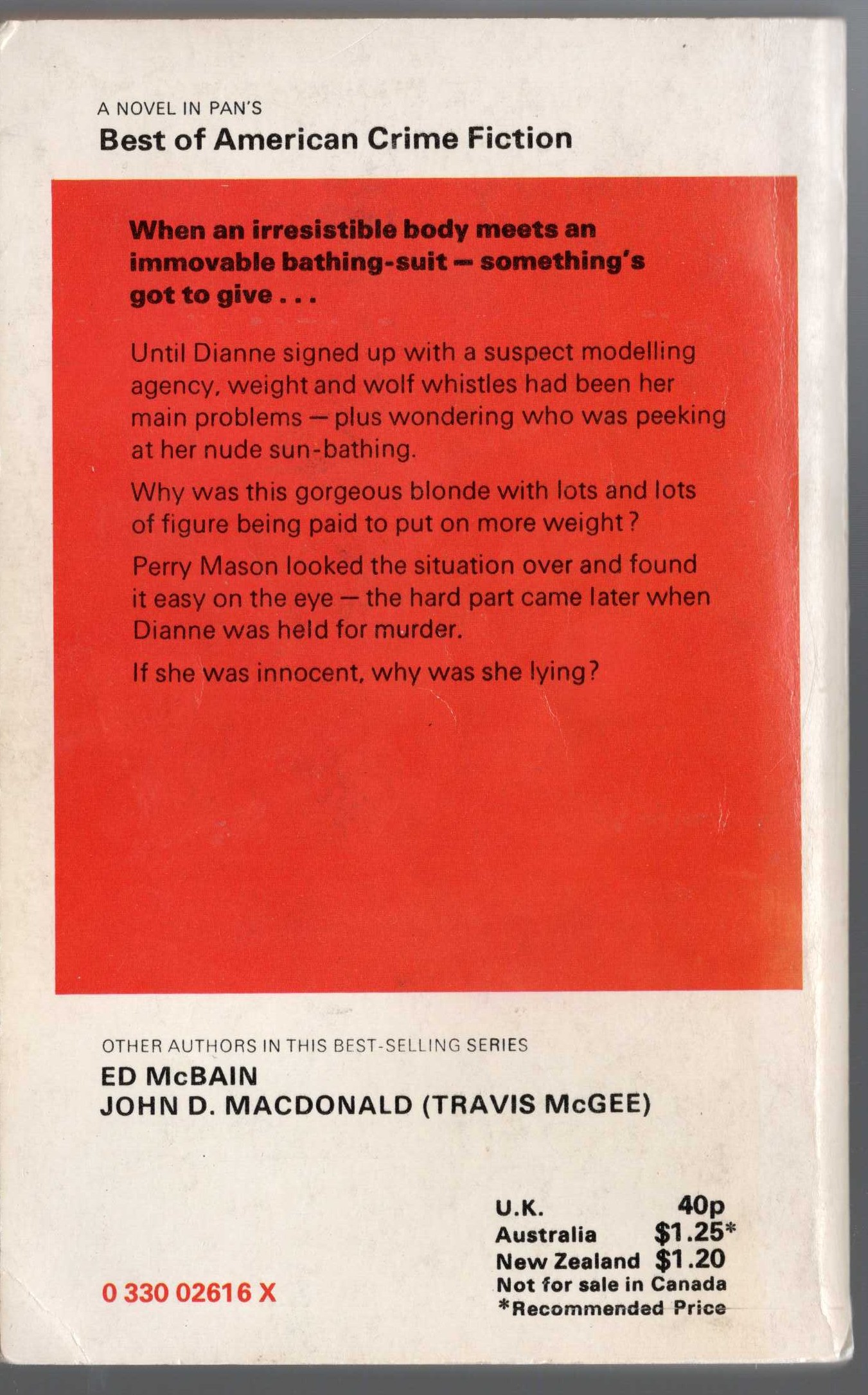 Erle Stanley Gardner  THE CASE OF THE BLONDE BONANZA magnified rear book cover image